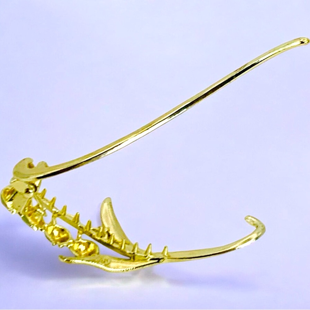Lily of the Valley Green Enamel & Gold Plated Hair Clasp - Picture 6 of 6